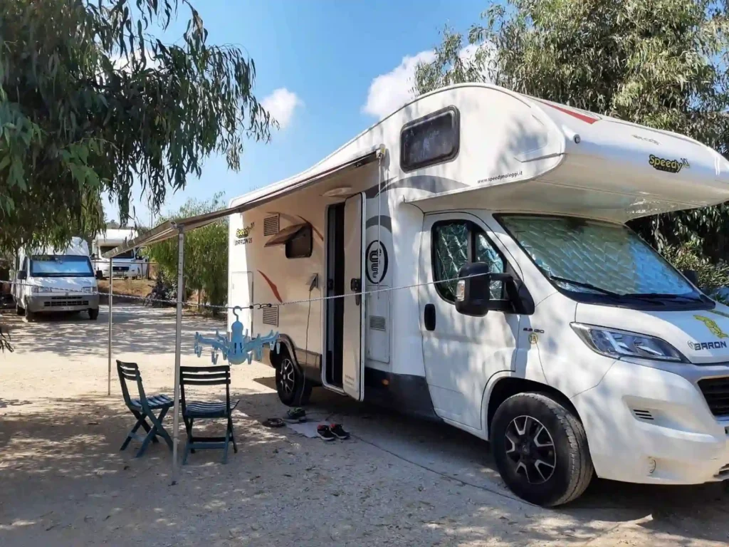 camper per la prima volta area di sosta